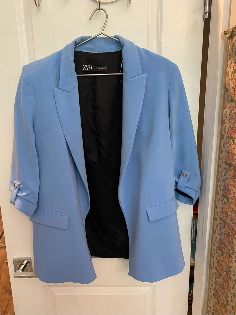 Zara Pastel Blue Structured Blazer Jacket